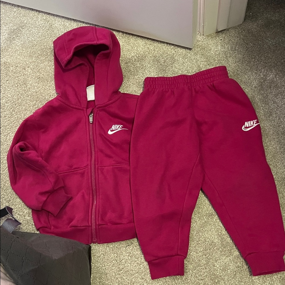 Nike Youth Maroon Hoodie Set